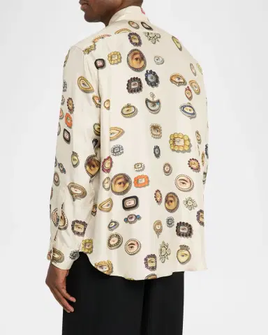 Libertine Men 's Lovers Eyes Classic Silk Shirt | Thumbnail 3 Libertine Men 's Lovers Eyes Classic Silk Shirt | Thumbnail 3