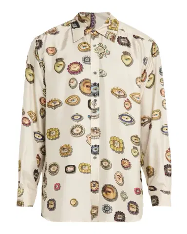 Libertine Men 's Lovers Eyes Classic Silk Shirt | Thumbnail 1 Libertine Men 's Lovers Eyes Classic Silk Shirt | Thumbnail 1