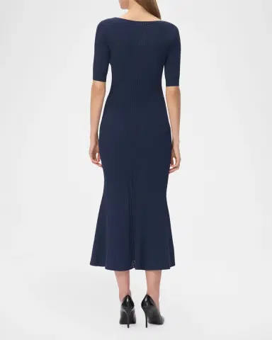Hervé Léger The Aria Rib Knit Mermaid Midi Dress | Thumbnail 3 Hervé Léger The Aria Rib Knit Mermaid Midi Dress | Thumbnail 3