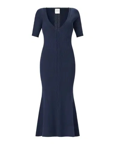 Hervé Léger The Aria Rib Knit Mermaid Midi Dress | Thumbnail 1 Hervé Léger The Aria Rib Knit Mermaid Midi Dress | Thumbnail 1