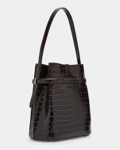 Toteme Belted Croc-Embossed Leather Bucket Bag | Thumbnail 3 Toteme Belted Croc-Embossed Leather Bucket Bag | Thumbnail 3