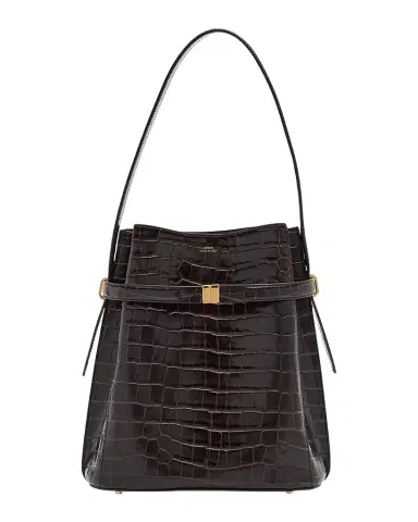 Toteme Belted Croc-Embossed Leather Bucket Bag | Thumbnail 1 Toteme Belted Croc-Embossed Leather Bucket Bag | Thumbnail 1