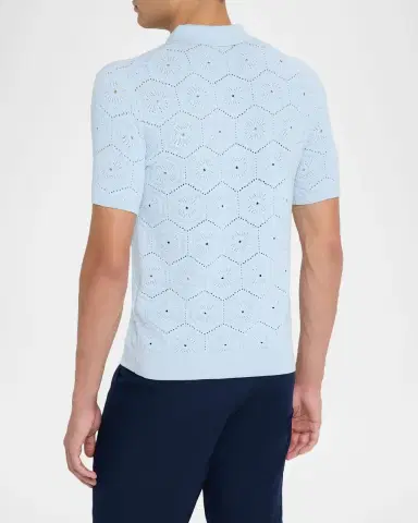 Reiss Men's Royce Geometric Crochet Camp Shirt | Thumbnail 3 Reiss Men's Royce Geometric Crochet Camp Shirt | Thumbnail 3