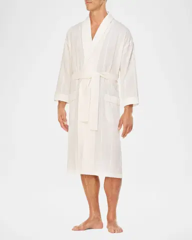 Majestic International Men's Summer Woven Shawl Robe | Thumbnail 3 Majestic International Men's Summer Woven Shawl Robe | Thumbnail 3