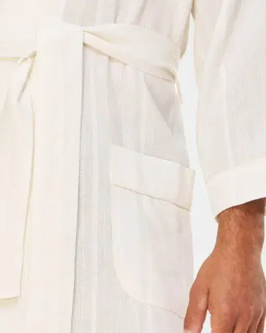 Majestic International Men's Summer Woven Shawl Robe | Thumbnail 5 Majestic International Men's Summer Woven Shawl Robe | Thumbnail 5