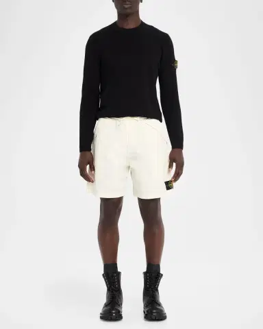 Stone Island Men 's Cotton Stretch-Drawstring Pull-On Shorts | Thumbnail 2 Stone Island Men 's Cotton Stretch-Drawstring Pull-On Shorts | Thumbnail 2