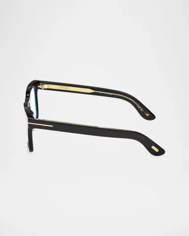 Tom Ford Men's Icon Square Acetate Blue Block Optical Glasses with Clip-On Sunglasses | Thumbnail 3 Tom Ford Men's Icon Square Acetate Blue Block Optical Glasses with Clip-On Sunglasses | Thumbnail 3