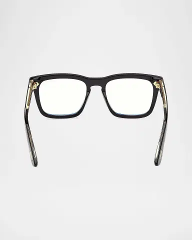 Tom Ford Men's Icon Square Acetate Blue Block Optical Glasses with Clip-On Sunglasses | Thumbnail 4 Tom Ford Men's Icon Square Acetate Blue Block Optical Glasses with Clip-On Sunglasses | Thumbnail 4