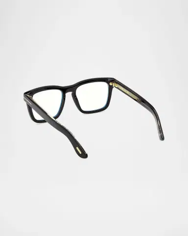 Tom Ford Men's Icon Square Acetate Blue Block Optical Glasses with Clip-On Sunglasses | Thumbnail 5 Tom Ford Men's Icon Square Acetate Blue Block Optical Glasses with Clip-On Sunglasses | Thumbnail 5