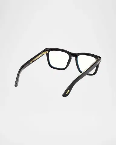 Tom Ford Men's Icon Square Acetate Blue Block Optical Glasses with Clip-On Sunglasses | Thumbnail 6 Tom Ford Men's Icon Square Acetate Blue Block Optical Glasses with Clip-On Sunglasses | Thumbnail 6