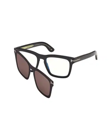 Tom Ford Men's Icon Square Acetate Blue Block Optical Glasses with Clip-On Sunglasses | Thumbnail 1 Tom Ford Men's Icon Square Acetate Blue Block Optical Glasses with Clip-On Sunglasses | Thumbnail 1