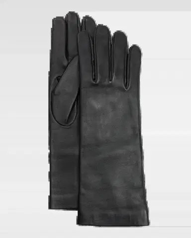 Saint Laurent Men 's Long Leather Gloves with Silk Lining | Thumbnail 2 Saint Laurent Men 's Long Leather Gloves with Silk Lining | Thumbnail 2