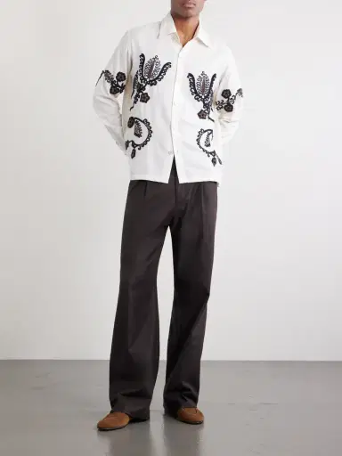 Kartik Research Bead-Embellished Embroidered Cotton-Poplin Shirt - Men | Thumbnail 2 Kartik Research Bead-Embellished Embroidered Cotton-Poplin Shirt - Men | Thumbnail 2