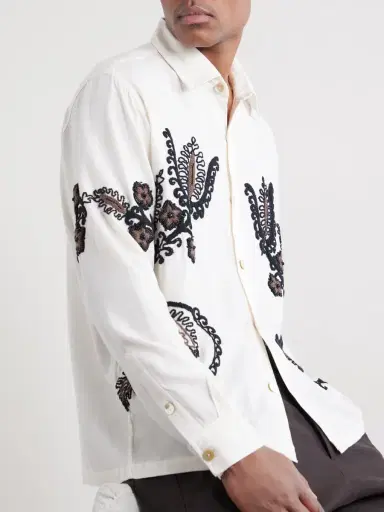 Kartik Research Bead-Embellished Embroidered Cotton-Poplin Shirt - Men | Thumbnail 5 Kartik Research Bead-Embellished Embroidered Cotton-Poplin Shirt - Men | Thumbnail 5