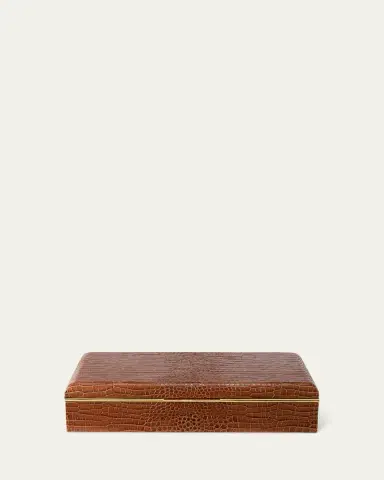 AERIN Classic Croc Leather Desk Box | Thumbnail 2 AERIN Classic Croc Leather Desk Box | Thumbnail 2