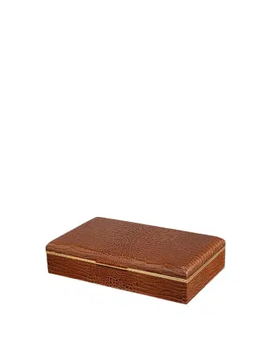 AERIN Classic Croc Leather Desk Box | Thumbnail 1 AERIN Classic Croc Leather Desk Box | Thumbnail 1