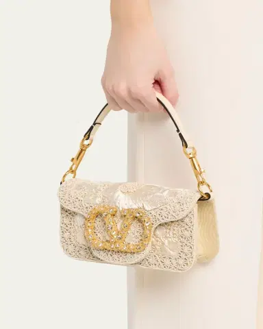 Valentino Garavani Loco Small Beaded Embroidered Moire Top-Handle Bag | Thumbnail 2 Valentino Garavani Loco Small Beaded Embroidered Moire Top-Handle Bag | Thumbnail 2