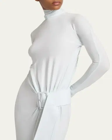 Courrèges Turtleneck Belted Crepe Jersey Maxi Dress | Thumbnail 5 Courrèges Turtleneck Belted Crepe Jersey Maxi Dress | Thumbnail 5