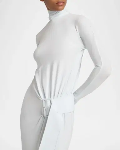 Courrèges Turtleneck Belted Crepe Jersey Maxi Dress | Thumbnail 9 Courrèges Turtleneck Belted Crepe Jersey Maxi Dress | Thumbnail 9