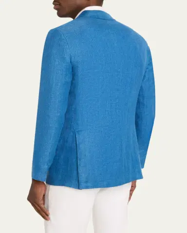 Kiton Men's Linen, Cashmere and Silk Herringbone Sport Coat | Thumbnail 3 Kiton Men's Linen, Cashmere and Silk Herringbone Sport Coat | Thumbnail 3