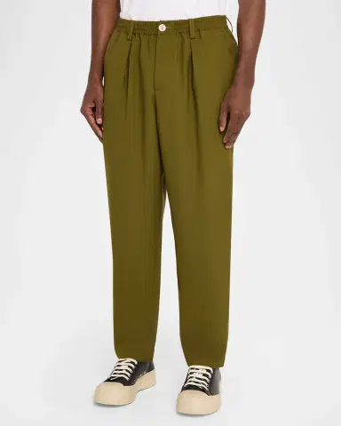 Marni Men's Wool Coulisse-Waist Pleated Trousers | Thumbnail 9 Marni Men's Wool Coulisse-Waist Pleated Trousers | Thumbnail 9