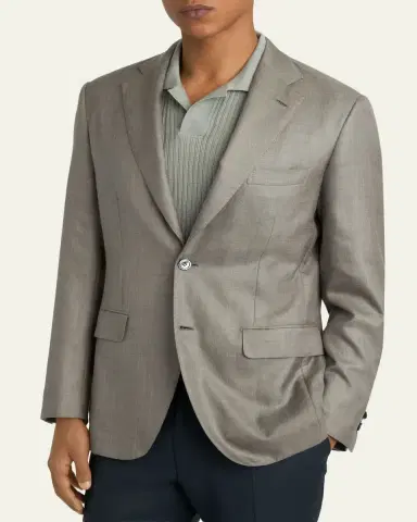 Brioni Men's Silk Twill Single-Breasted Sport Coat | Thumbnail 4 Brioni Men's Silk Twill Single-Breasted Sport Coat | Thumbnail 4