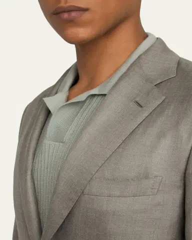 Brioni Men's Silk Twill Single-Breasted Sport Coat | Thumbnail 5 Brioni Men's Silk Twill Single-Breasted Sport Coat | Thumbnail 5