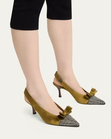 Chloé 75mm Alba Embellished Satin Slingback Pumps | Thumbnail 2 Chloé 75mm Alba Embellished Satin Slingback Pumps | Thumbnail 2