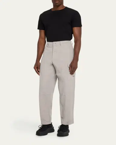 Stone Island Men's Cotton and Linen Cargo Pants | Thumbnail 2 Stone Island Men's Cotton and Linen Cargo Pants | Thumbnail 2