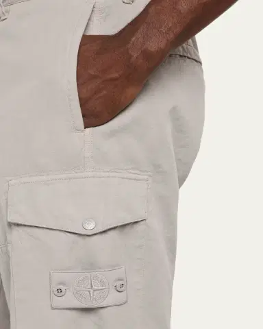 Stone Island Men's Cotton and Linen Cargo Pants | Thumbnail 5 Stone Island Men's Cotton and Linen Cargo Pants | Thumbnail 5