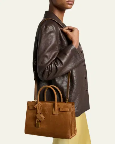 Saint Laurent Sac de Jour Baby Suede Top-Handle Bag | Thumbnail 2 Saint Laurent Sac de Jour Baby Suede Top-Handle Bag | Thumbnail 2