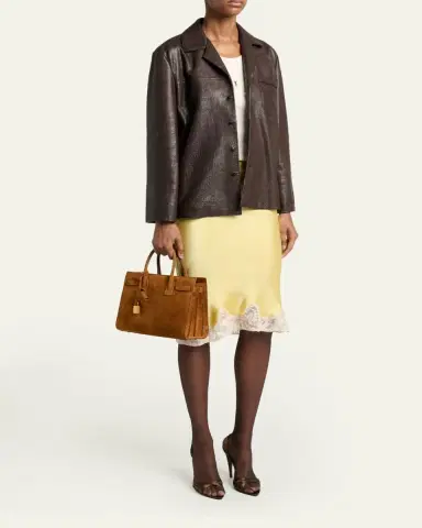 Saint Laurent Sac de Jour Baby Suede Top-Handle Bag | Thumbnail 5 Saint Laurent Sac de Jour Baby Suede Top-Handle Bag | Thumbnail 5