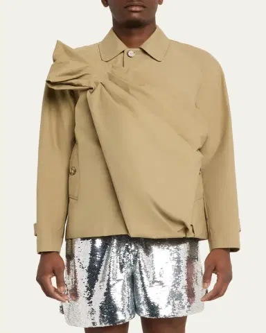 Simone Rocha Men's Pleated Bow Shirt Jacket | Thumbnail 4 Simone Rocha Men's Pleated Bow Shirt Jacket | Thumbnail 4