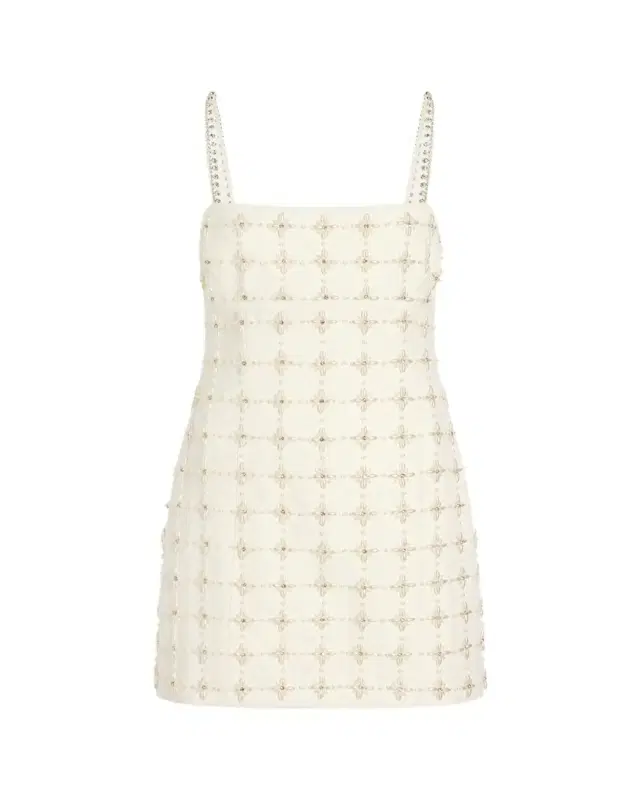 Iris Pearl Crystal Satin Mini Dress Iris Pearl Crystal Satin Mini Dress