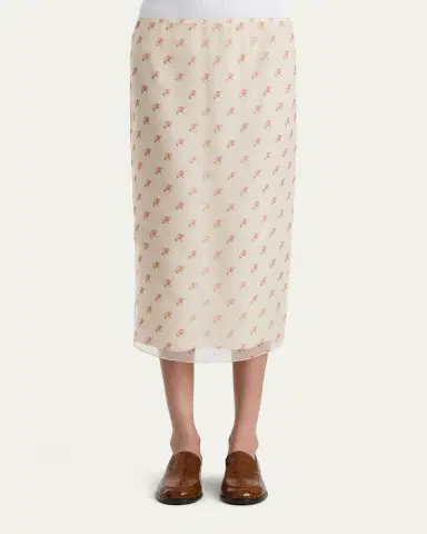 Khaite Sydni Rose-Print Silk Midi Skirt | Thumbnail 3 Khaite Sydni Rose-Print Silk Midi Skirt | Thumbnail 3