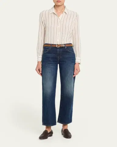 Nili Lotan Gaia Striped Silk Slim Button-Down Shirt | Thumbnail 2 Nili Lotan Gaia Striped Silk Slim Button-Down Shirt | Thumbnail 2