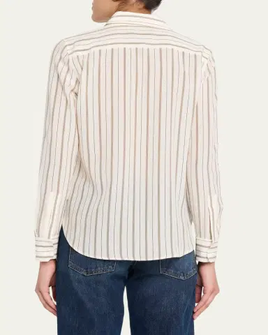 Nili Lotan Gaia Striped Silk Slim Button-Down Shirt | Thumbnail 3 Nili Lotan Gaia Striped Silk Slim Button-Down Shirt | Thumbnail 3