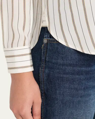 Nili Lotan Gaia Striped Silk Slim Button-Down Shirt | Thumbnail 5 Nili Lotan Gaia Striped Silk Slim Button-Down Shirt | Thumbnail 5