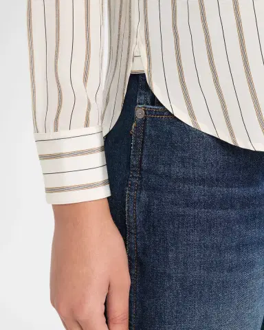 Nili Lotan Gaia Striped Silk Slim Button-Down Shirt | Thumbnail 9 Nili Lotan Gaia Striped Silk Slim Button-Down Shirt | Thumbnail 9