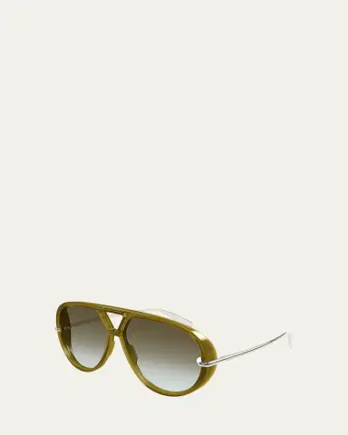 Bottega Veneta 63mm Acetate & metal Aviator Sunglasses | Thumbnail 2 Bottega Veneta 63mm Acetate & metal Aviator Sunglasses | Thumbnail 2