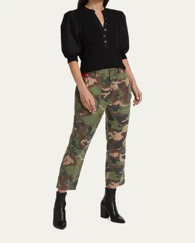 Veronica Beard Coralee Puff Sleeve Button-Front Top | Thumbnail 2 Veronica Beard Coralee Puff Sleeve Button-Front Top | Thumbnail 2