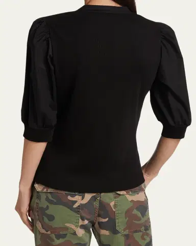 Veronica Beard Coralee Puff Sleeve Button-Front Top | Thumbnail 3 Veronica Beard Coralee Puff Sleeve Button-Front Top | Thumbnail 3