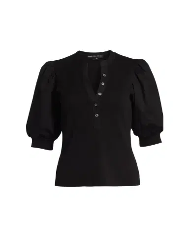 Veronica Beard Coralee Puff Sleeve Button-Front Top | Thumbnail 1 Veronica Beard Coralee Puff Sleeve Button-Front Top | Thumbnail 1