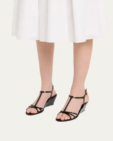 Prada 55mm Patent Leather Wedge Sandals | Thumbnail 2 Prada 55mm Patent Leather Wedge Sandals | Thumbnail 2