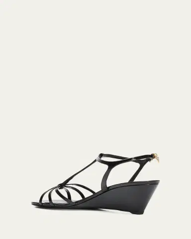 Prada 55mm Patent Leather Wedge Sandals | Thumbnail 4 Prada 55mm Patent Leather Wedge Sandals | Thumbnail 4