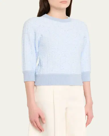 3.1 Phillip Lim Crewneck Three-Quarter Sleeve Sweater | Thumbnail 4 3.1 Phillip Lim Crewneck Three-Quarter Sleeve Sweater | Thumbnail 4