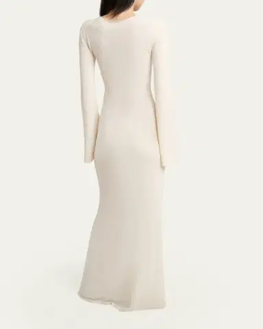 Gabriela Hearst Arisen Bell-Sleeve Silk Knit Maxi Dress | Thumbnail 3 Gabriela Hearst Arisen Bell-Sleeve Silk Knit Maxi Dress | Thumbnail 3