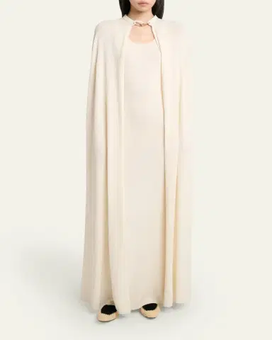 Gabriela Hearst Laleh Silk Knit Gauze Long Cape | Thumbnail 2 Gabriela Hearst Laleh Silk Knit Gauze Long Cape | Thumbnail 2