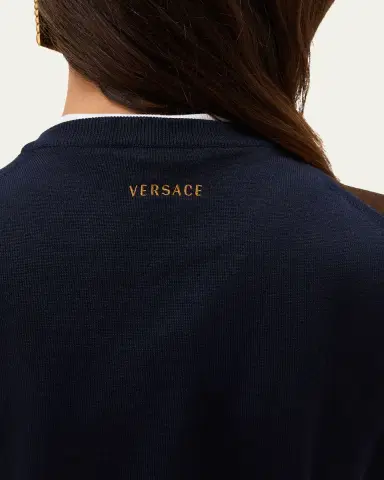 Versace Suede Patchwork Sweater Vest | Thumbnail 3 Versace Suede Patchwork Sweater Vest | Thumbnail 3