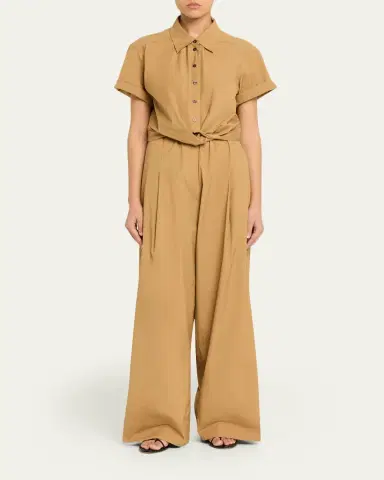 A.L.C. Lily Cropped Twist-Front Poplin Shirt | Thumbnail 6 A.L.C. Lily Cropped Twist-Front Poplin Shirt | Thumbnail 6